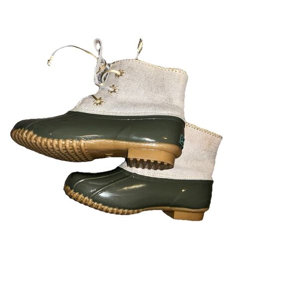 Jack Rogers Chloe Olive Metallic Rain Duck Boots 8 - Picture 5 of 8